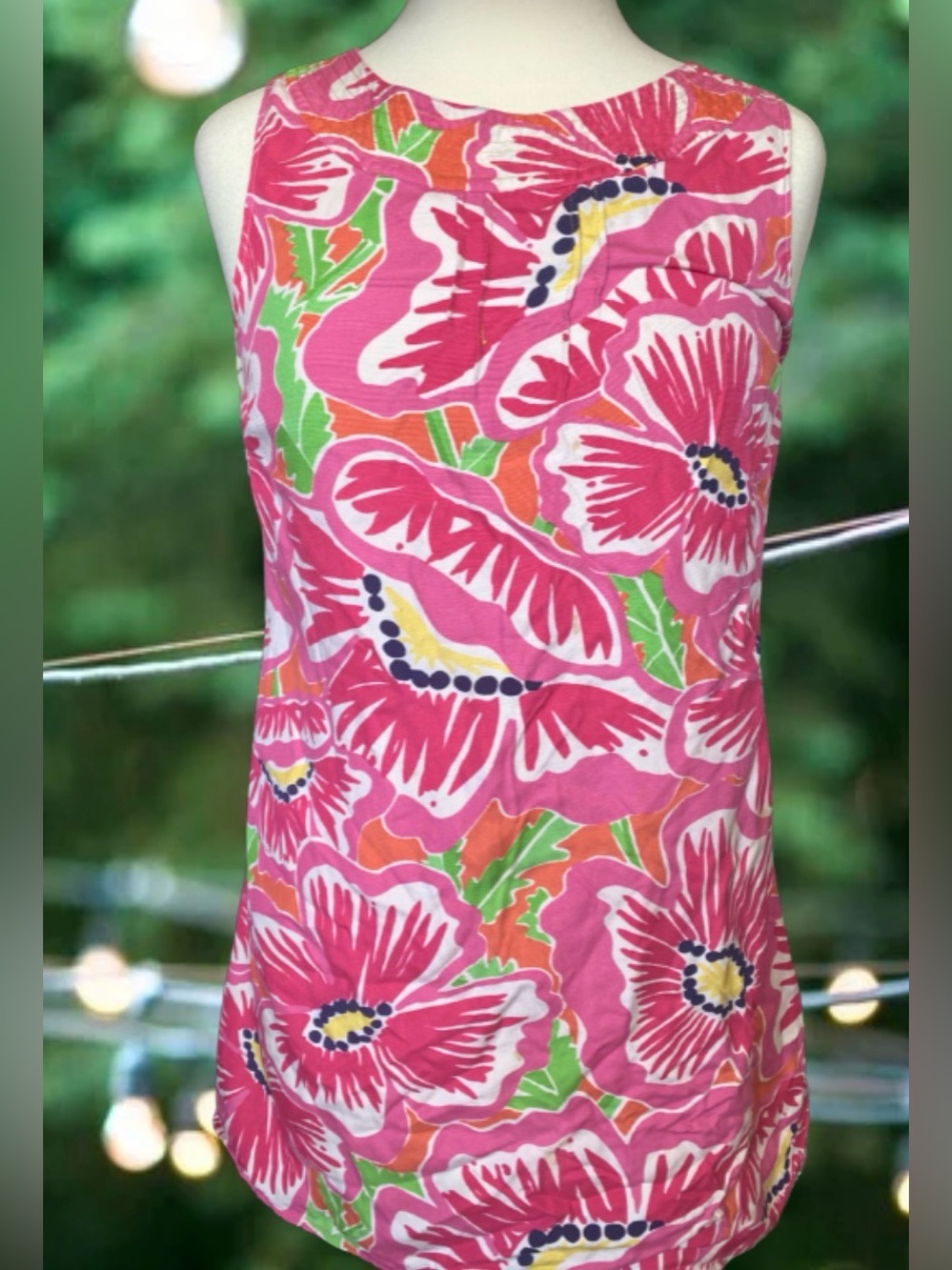 Lilly Pulitzer sleeveless silk lily flowers dress garden party womens size 2